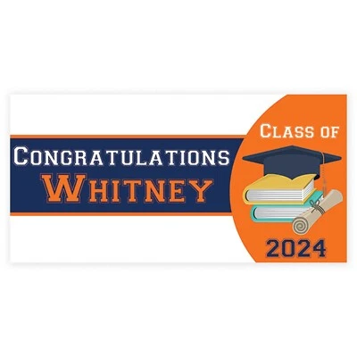 Banner de fiesta personalizado de graduados de la clase de felicitaciones de 2024 Foto 1 de 2