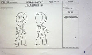 Disney's Kim Possible 2002 Estudio de Producción Copia Personaje Modelo Guía Página - Imagen 1 de 2