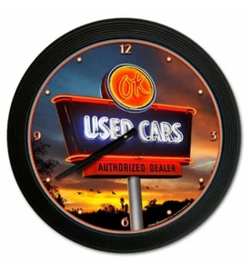"Ok Used Cars" Shop Clock - 18x18 - Picture 1 of 1