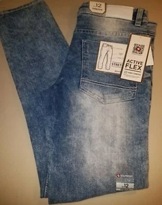 NWT Southpole straight leg faded denim jeans active flex 29in x 26.5in size 12 - Picture 1 of 11