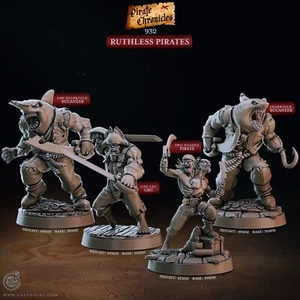 Conjunto De Miniaturas De Piratas Bárbaros Luchadores Para TTRPG's Como D&D 5e - Imagen 1 de 25