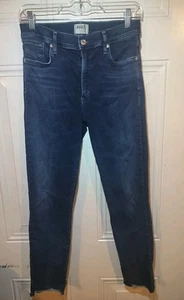 AGOLDE Premium Skinny Jeans Damen Gr. 30 Blau High Rise Raw Hem Stretch Denim - Bild 1 von 7