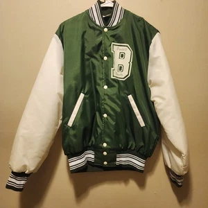 GEM SPORTSWEAR VINTAGE 80S VARSITY JACKET MENS LARGE BARTLETT HIGH GREEN WHITE - Bild 1 von 14