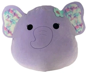 Squishmallow 20 Inch Anjali Purple Elephant with Tie Dye Ears and Flower Jumbo - Picture 1 of 1