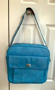 Vintage 70er Samsonite Profile GULF BLUE Handgepäck Tragetasche mit Schlüssel - Bild 1 von 14