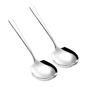 2 piezas cucharas de acero inoxidable para servir ensaladas platos cuchara sopa cocina restaurante - Imagen 1 de 12