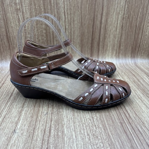 CLARKS Sandali da pescatore Clark’s pieghevoli Wendy River in pelle marrone cammello marrone taglia 6 5