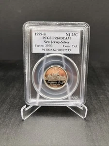1999-S 25C New Jersey State Quarter Silver PCGS PR69DCAM 39PR Coin 55A (533) - Picture 1 of 2