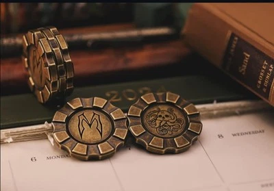 HiTex Gear X Merriken Cuchillos Personalizados Chip Titanio EDC Moneda - Ficha de Poker - Fidget Foto 1 de 4