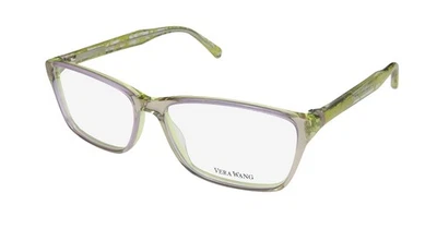 NUEVO MARCO DE GAFAS VERA WANG V348 55-14-135 LI PLÁSTICO CUADRADO BORDE COMPLETO PARA MUJER Foto 1 de 4