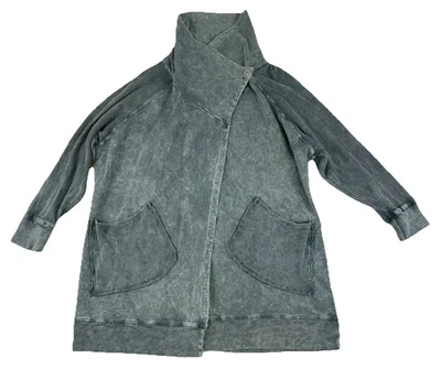 Cárdigan Chalet Et Ceci Talla XS Gran Tamaño Lagenlook Carbón Lavado a la Piedra Mezcla de Cáñamo Foto 1 de 4