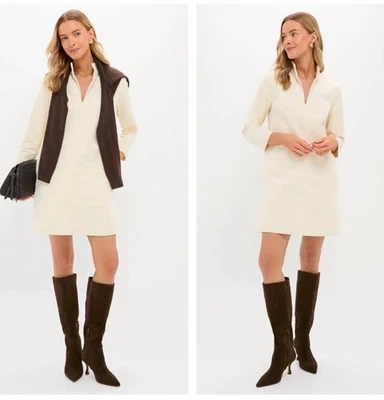 Tuckernuck L Corduroy Clifton Dress Womens Winter White Long Sleeve Pockets NWT - Image 1 of 4