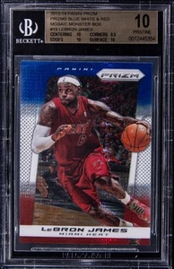 2013 Panini Prizm #19 LEBRON JAMES Red White Blue BGS 10 PRISTINE POP 2 Heat - Picture 1 of 2