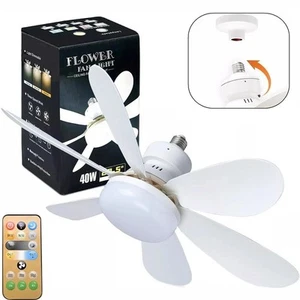 Socket Ceiling Fans with Lights and Remote- Socket Fan light with Dimmable Led - Picture 1 of 7