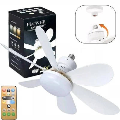 Socket Ceiling Fans with Lights and Remote- Socket Fan light with Dimmable Led - Image 1 of 4