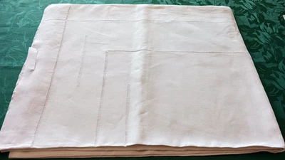 Drap ancien Métis broderies jours 210×290 - Photo 1/4