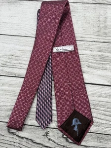 Robert Graham Mens Silk Tie Fuchsia Geometric Abstract Designer Modern 60"x3.5" - Picture 1 of 7