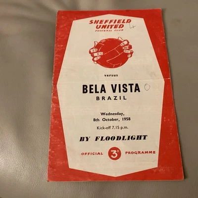 1958/9 Sheffield United Bela Vista Brazil International Friendly 8 October 1958 - Image 1 of 2