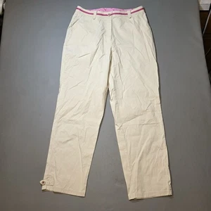 Vintage L.L. Bean Fit 16 Reg Flat Front Beige Straight Leg Pants Retired - Picture 1 of 14
