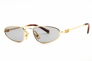 MIU MIU 0MU A52S 5AK40O Sunglasses Gold Frame Grey Lenses 52mm - Picture 1 of 4