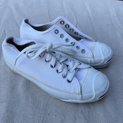 Винтажный Converse Jack Purcell сделано в США мужской 4 белый холст синий - Изображение 1 из 4