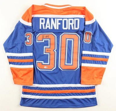 Bill Ranford Signed Edmonton Oilers Jersey Inscribed "2x SC" (JSA) Goaltender - Image 1 of 4