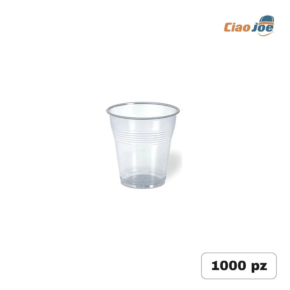 Bicchieri di Plastica 166 ml trasparenti acqua monouso catering 1000 pz - Immagine 1 di 1