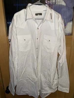 Stetson Mens White 100% Cotton Logo Wear 2 XL Shirt - Image 1 of 4