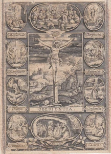Christliche Tugenden Obedientia Patientia Oratio Orig Kupferstich um 1750 - Bild 1 von 1