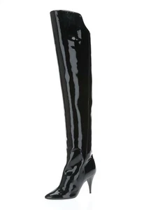 Saint Laurent 258488 Womens Kiki 85 High-Heel Over-the-Knee Boot Black Size 36 M - Picture 1 of 5