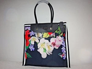 Neu mit Etikett Ted Baker London Hanita Forget Me Not faltbare Blumentasche, schwarz - Bild 1 von 7