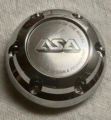 ASA SILVER/CHROME CUSTOM WHEEL CENTER CAP NOS JH8 - Image 1 of 4
