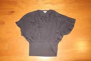 S ❤️ NEW YORK COMPANY ❤️ T-SHIRT RAYON ESTIVA MAGLIETTA REGGISENO TOP COLLO ALTO SPIAGGIA NERO - Foto 1 di 5