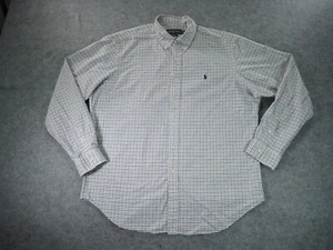 Ralph Lauren Polo Shirt Mens XL White Plaid Long Sleeve Button Down Classic Fit - Picture 1 of 10
