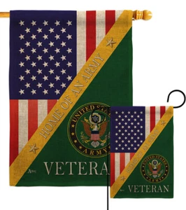 Home of Army Burlap Garden Flag Armed Forces Small Gift Yard House Banner - Picture 1 of 17