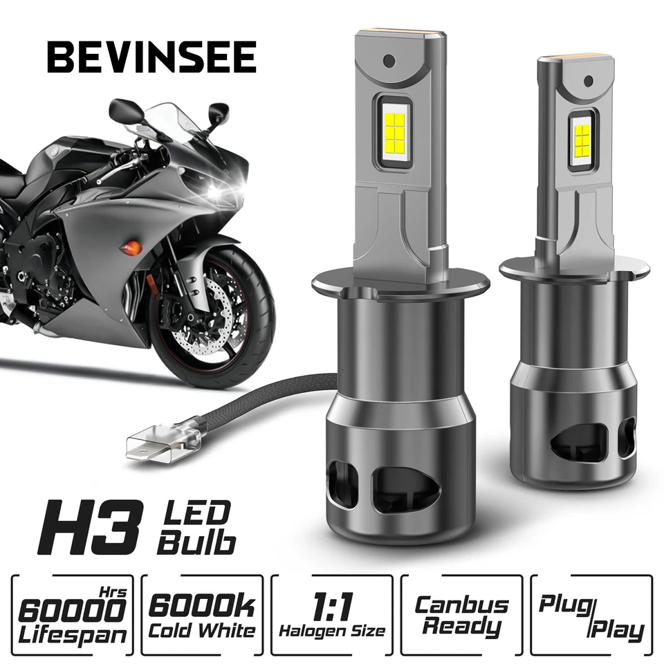 Faros LED Bevinsee H3 para motocicleta Buell XB12R Firebolt 2004-2010 Foto 1 de 4