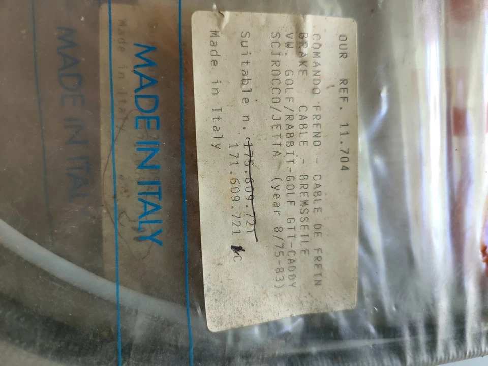 Новый из старых запасов тормозной трос подходит для Volkswagen Cabriolet Jetta Rabbit Scirocco #171.609.721C. - Изображение 1 из 2