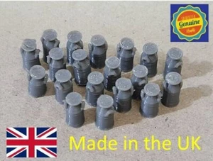 New Grey Milk Churns OO HO Gauge 1:76 Scale Models Train Railway (25 Pack) - Picture 1 of 2
