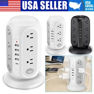 Power Strip Tower Surge Protector 12*AC Outlets 5*USB Ports Overload Protection - Picture 1 of 12