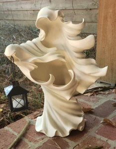 Cracker Barrel Exclusive 2023 Halloween White Resin Ghost with Lantern 18 Inch - Picture 1 of 8