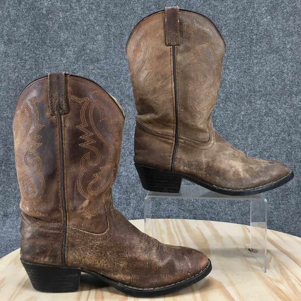 Smoky Mountain Cowboy Boots Womens 6D Western Mid Calf 3034 Brown Leather Heeled - Image 1 of 4