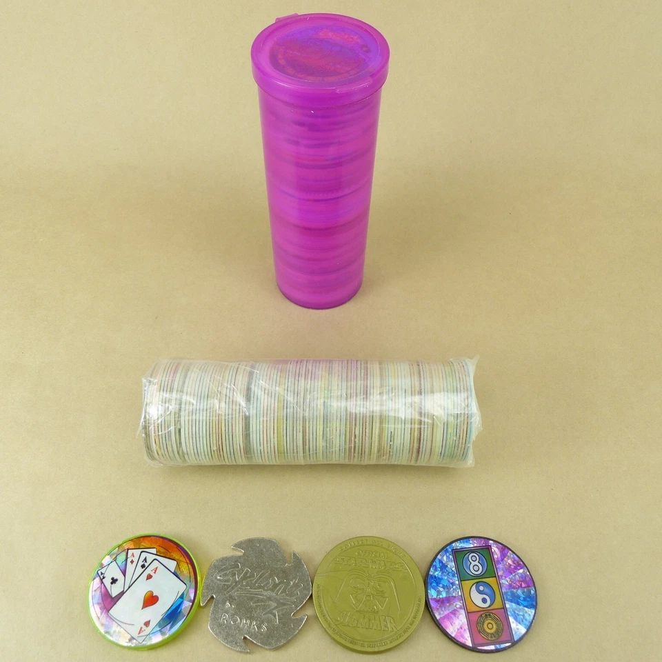100 Pogs + 4 Slammers + Pog Tube 1990s Retro Nostalgia! Pog Game Ready To Play - Image 1 of 1