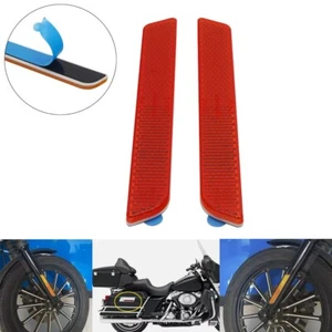 2 PCS Motorcycle Saddlebag Front Fork Leg Reflector Safety Stickers Decals Red - Picture 1 of 9