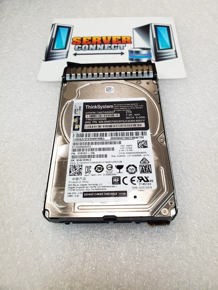 7XB7A00037 -- LENOVO 2TB 10K 2.5" 12G SATA 512e G4HS HDD - Image 1 of 1