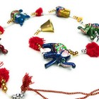 Ornament Elephant Colorful Strings Door Wall Hanging 5 Elephants ZENDA IMPORTS