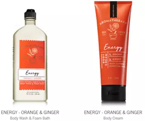 Bath & Body Works Aromatherapie Energie Orange Ingwer Körperwaschmittel und Creme - Bild 1 von 1