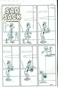 Sad Sack Laugh Special 51 páginas 32 y páginas 18 arte original de cómic lote de 2 páginas Harvey - Imagen 1 de 2
