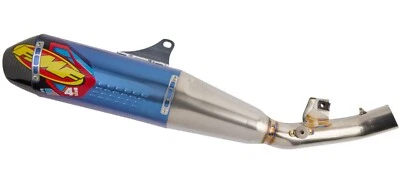 FMF Factory 4.1 RCT Ti Slip-On Exhaust Pipe Blue Honda CRF250R CRF250RX 2022-24 - Image 1 of 4