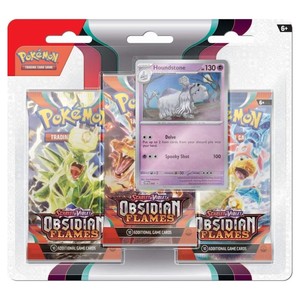 Pokemon Scarlet & Violet Obsidian Flames 3-Pack Blister Houndstone ENGLISH EN