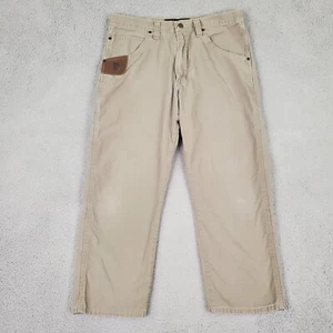 Wrangler Riggs Carpenter Pants Mens 34x30 Tan Beige Ripstop Work Chore Casual - Picture 1 of 11